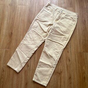 Old Navy High Rise O.G. Straight Leg Denim Jeans Cream Women’s Size 12